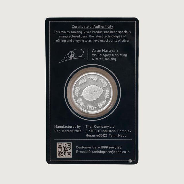 10 GM 999 Sacred Tulsi Leaf silver Coin,,hi-res image number null