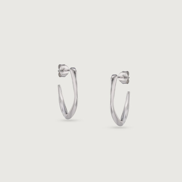 Twisted Shine Silver Earrings,,hi-res image number null