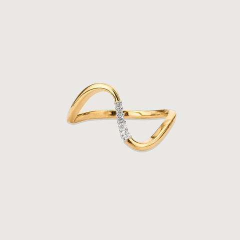 Modern Contour Diamond Ring