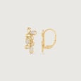 Playful Petal Diamond Hoop Earrings,,hi-res view 3