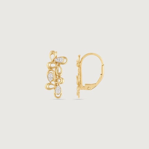 Playful Petal Diamond Hoop Earrings