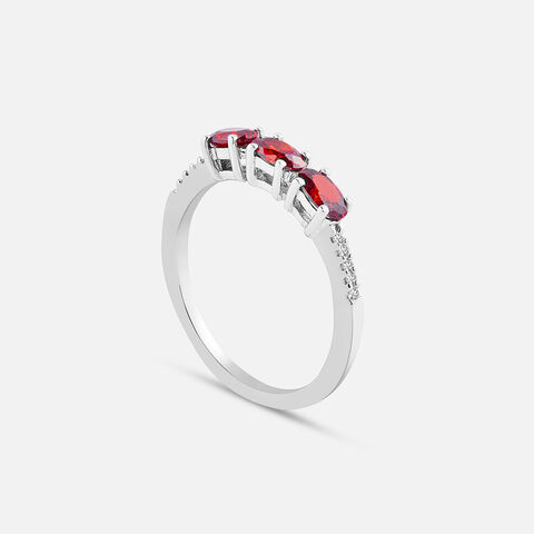 Fiery Gem Silver Ring