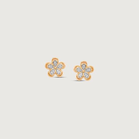 Petal Glow Diamond Stud Earrings