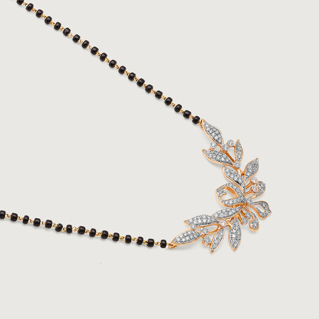 Enchanted Leaves 14 Kt Gold and Diamond Mangalsutra,,hi-res image number null