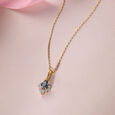 Sparkly Blue Diamond & Gold Pendant,,hi-res view 1