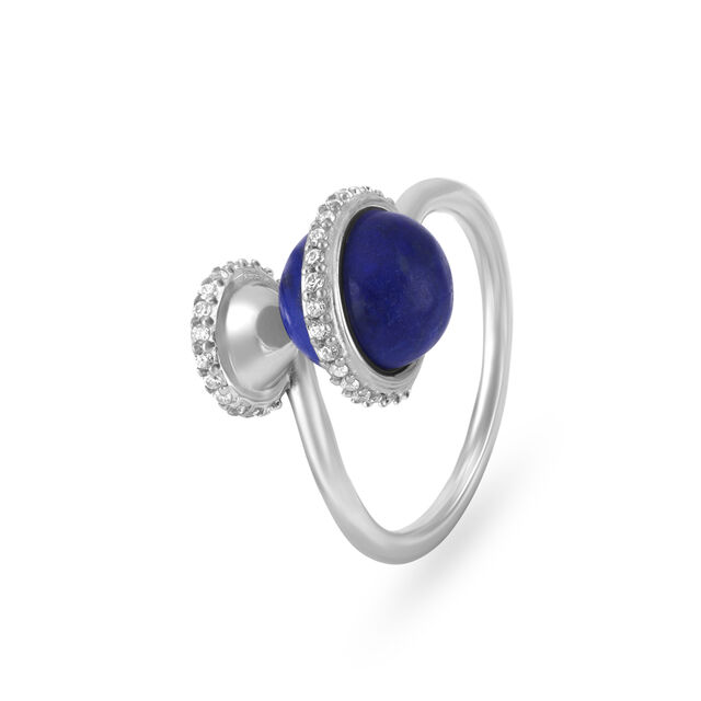 Romani Silver Lapis Lazuli Wrapped Ring,,hi-res view 1