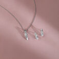 Twisted Bold Silver Earrings and Pendant Set,,hi-res view 1