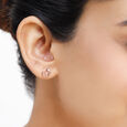 14KT Rose Gold Ethereal Blossom Diamond Stud Earring,,hi-res view 3