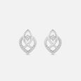 Dual Embrace Silver Stud Earrings,,hi-res view 3