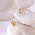 Graceful Swirl Gold Stud Earrings,,hi-res view 1