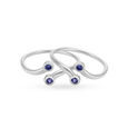 Tanzanite Teeth Silver Toe Ring,,hi-res view 1