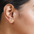 14KT Yellow Gold Chic Triangles Stud Earrings,,hi-res view 3