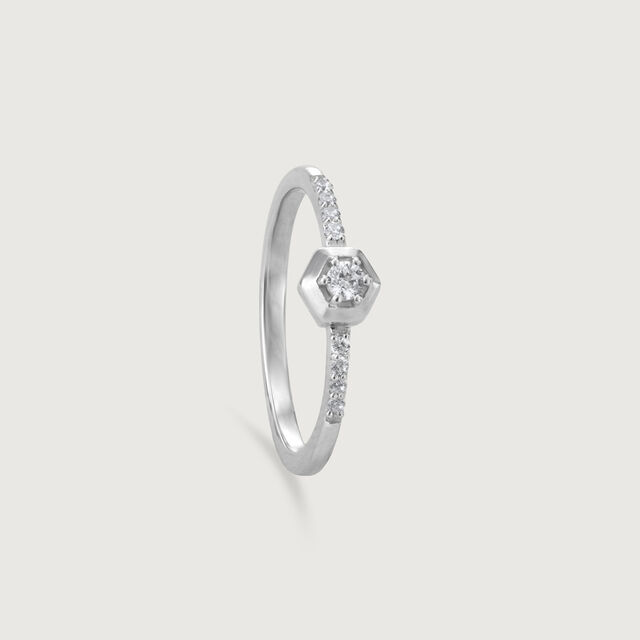 Modern Halo Silver Ring,,hi-res image number null