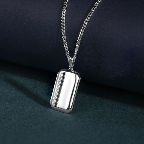 Polished Edge Silver Necklace