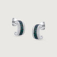Ethereal Glow Silver Hoop Earrings,,hi-res view 3