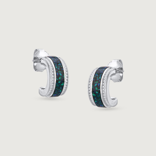 Ethereal Glow Silver Hoop Earrings,,hi-res image number null