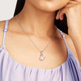 Pearl Swan Silver Pendant & Chain,,hi-res view 1
