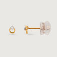 Chic Circle 14 Kt Gold and Diamond Stud Earrings,,hi-res view 4