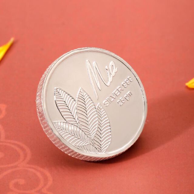 25 GM 999 Silver Divine Mango Leaf Coin,,hi-res image number null