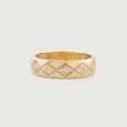 Grided Glitz Gold & Diamond Finger Ring for Men,,hi-res view 3