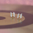 Zigzag Radiance Gold & Diamond Stud Earrings,,hi-res view 1
