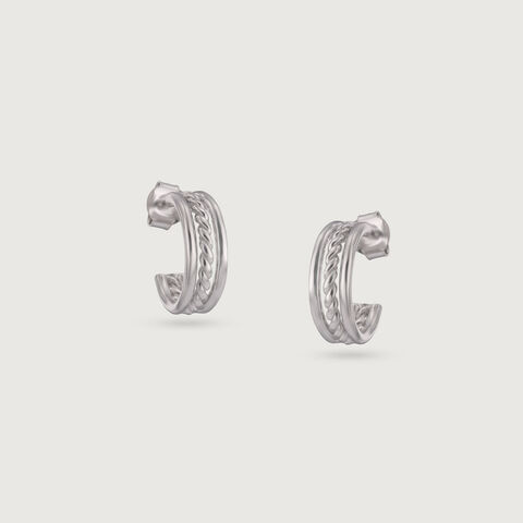 Chic Rope Silver Earrings
