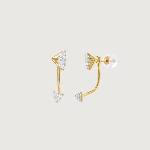 Architectural Arc Diamond Drop Earrings