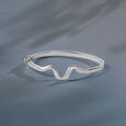 Modern Sculpted Silver Bangle,,hi-res view 1