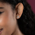 Zigzag Radiance Gold & Diamond Stud Earrings,,hi-res view 2