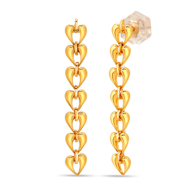 14KT Yellow Gold Hearts In Harmony Drop Earrings,,hi-res image number null