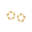 14 KT Yellow Gold Sphere Diamond Stud Earrings,,hi-res view 1