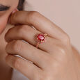 Radiant Red Tourmaline Gold Ring,,hi-res view 2