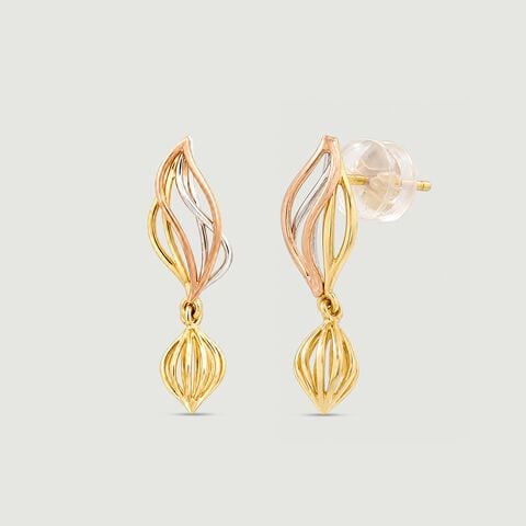 Fluid Layered Gold Drop Earrings