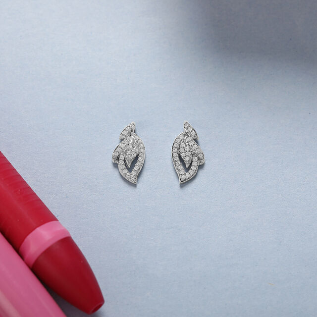 Enchanting Feather Silver Studs Earrings,,hi-res image number null
