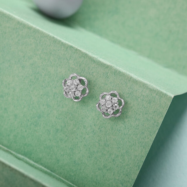Blooming Beauty Silver Stud Earrings,,hi-res image number null
