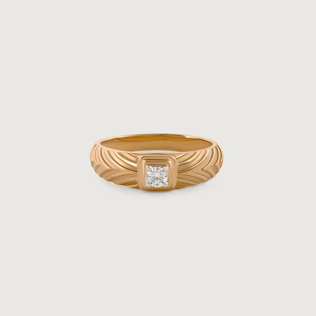 Wavy Blaze Gold & Diamond Finger Ring for Men,,hi-res image number null
