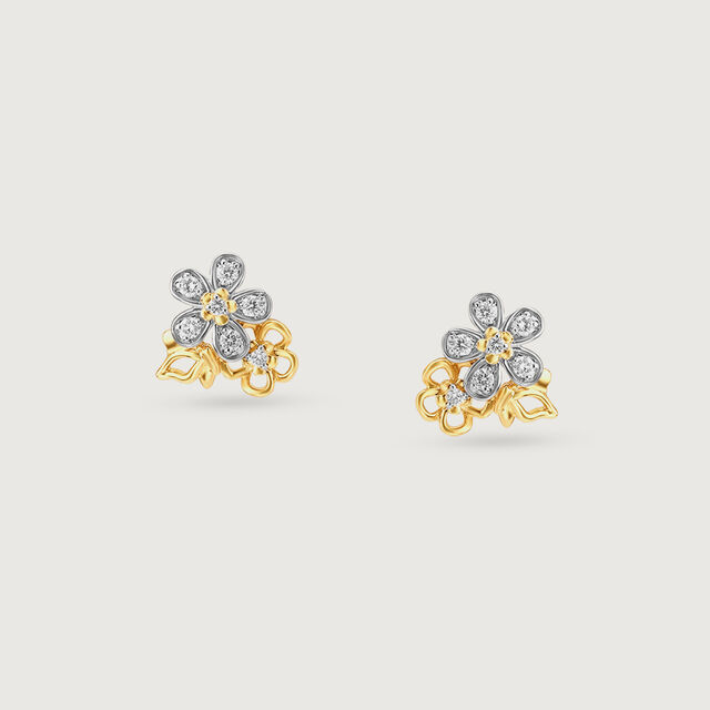 Butterfly Garden Diamond Stud Earrings,,hi-res image number null