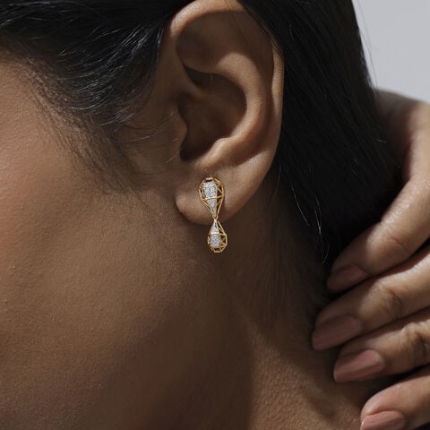 Faceted Balance Diamond Drop Earrings