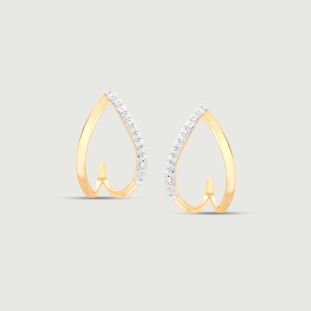 Flirty Swirl Diamond Hoop Earrings,,hi-res image number null
