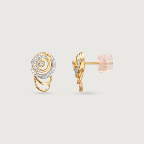 Solar Swirl Diamond Stud Earrings