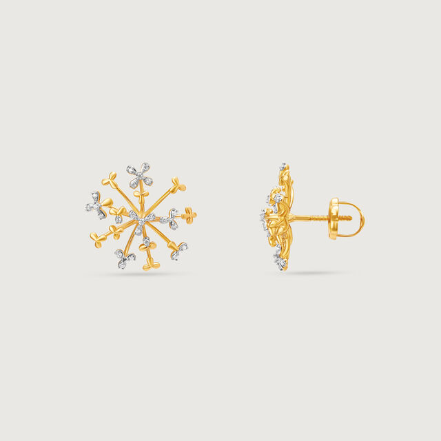 Filigree Florets Diamond Stud Earrings,,hi-res image number null