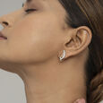 Curvy Radiance Gold & Diamond Hoop Earrings,,hi-res view 2