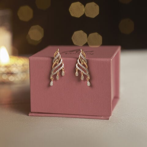 Luminous Rippling Diamond Drop Earrings