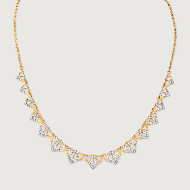 Geometric Chic Gold & Diamond Necklace,,hi-res image number null