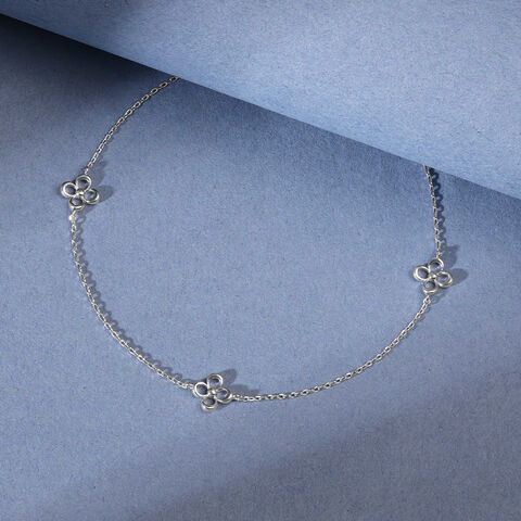 Chic Bloom Silver Anklet