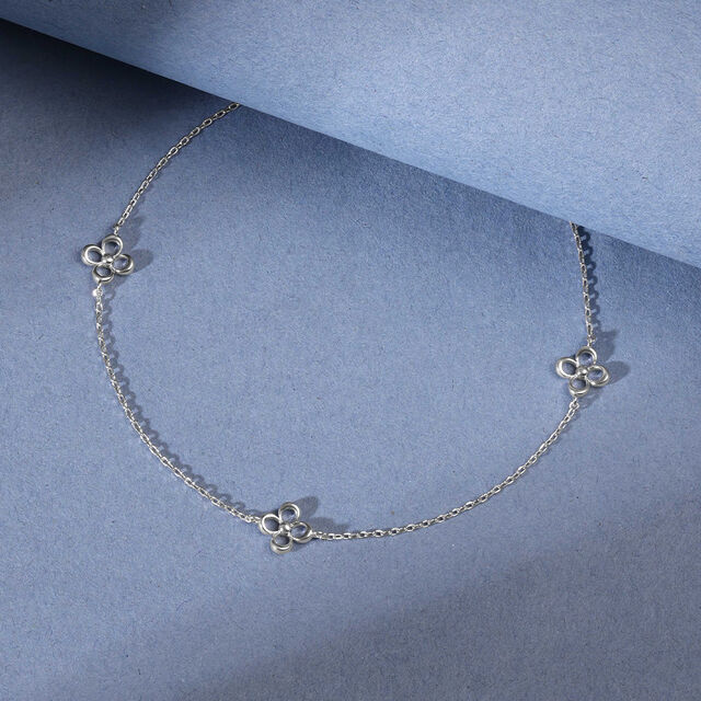 Chic Bloom Silver Anklet,,hi-res image number null