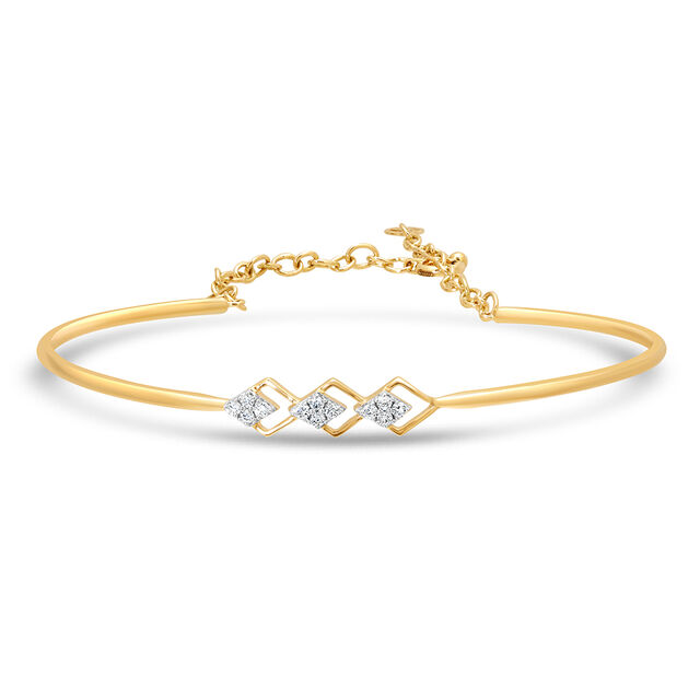 14 KT Yellow Gold Alpine Ascent Diamond Bangle,,hi-res view 2