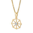 14KT Yellow and White Gold Unique Abstract Diamond Pendant,,hi-res view 2