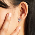 Dual Embrace Silver Stud Earrings,,hi-res view 2
