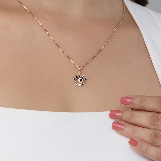 Royal Gaze Evil Eye Gold Pendant,,hi-res image number null
